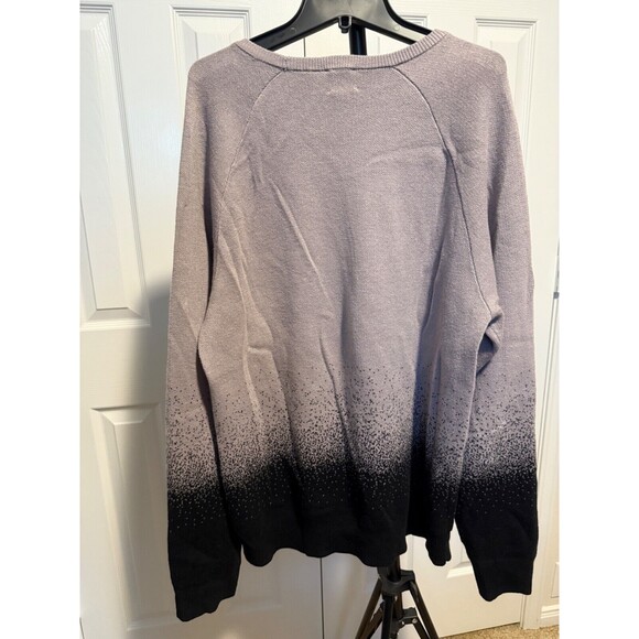 RED Saks Fifth Avenue Crew Neck Sweater XL Gray Black ombré Wool blend sweater - Picture 5 of 6